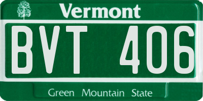 VT license plate BVT406
