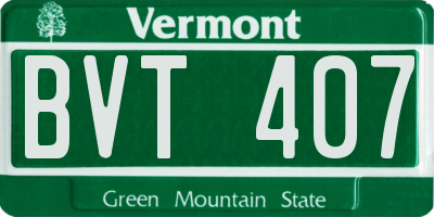 VT license plate BVT407
