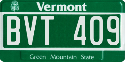 VT license plate BVT409