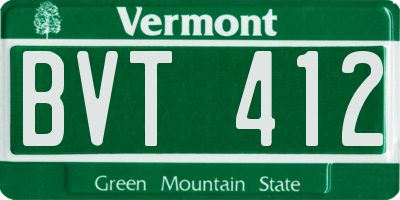 VT license plate BVT412