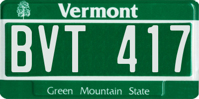VT license plate BVT417