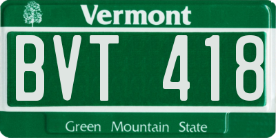 VT license plate BVT418