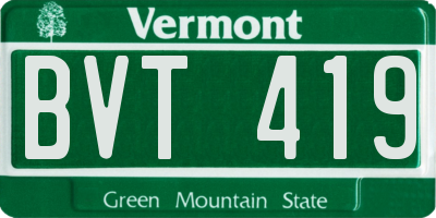 VT license plate BVT419