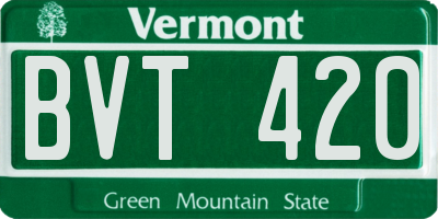 VT license plate BVT420