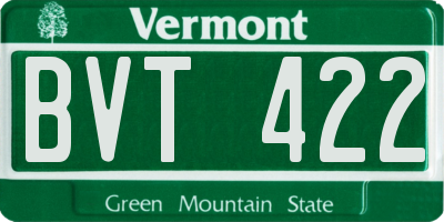 VT license plate BVT422