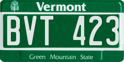 VT license plate BVT423