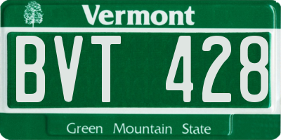 VT license plate BVT428