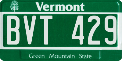 VT license plate BVT429