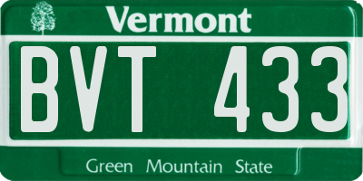 VT license plate BVT433