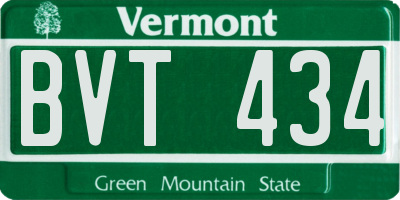 VT license plate BVT434