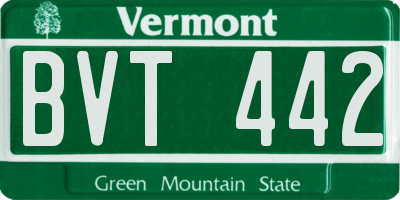 VT license plate BVT442