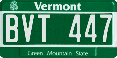 VT license plate BVT447