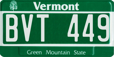 VT license plate BVT449