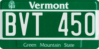 VT license plate BVT450