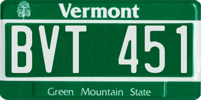 VT license plate BVT451