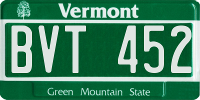 VT license plate BVT452