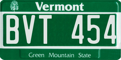 VT license plate BVT454