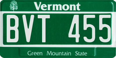 VT license plate BVT455