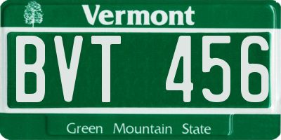 VT license plate BVT456