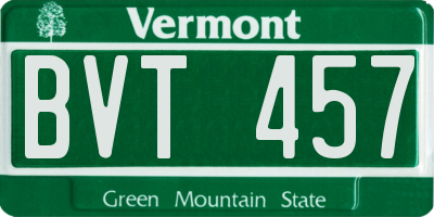 VT license plate BVT457