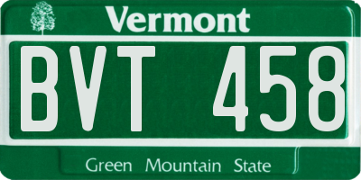 VT license plate BVT458