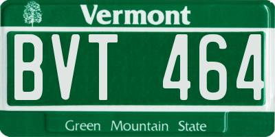 VT license plate BVT464