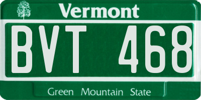 VT license plate BVT468