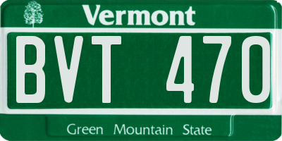 VT license plate BVT470