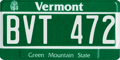 VT license plate BVT472