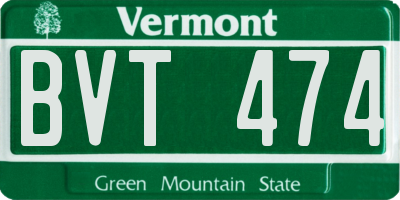VT license plate BVT474
