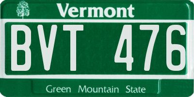VT license plate BVT476