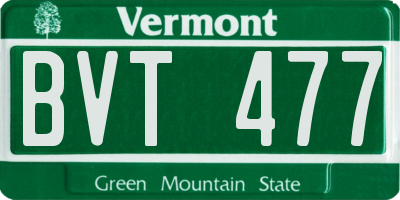 VT license plate BVT477