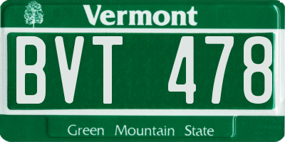 VT license plate BVT478