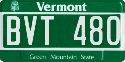 VT license plate BVT480