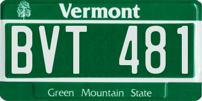 VT license plate BVT481