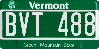 VT license plate BVT488