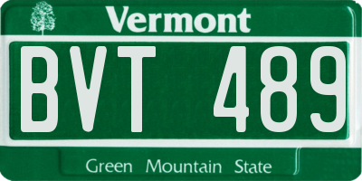 VT license plate BVT489