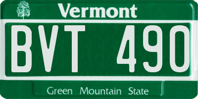 VT license plate BVT490