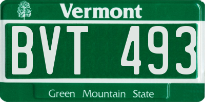 VT license plate BVT493