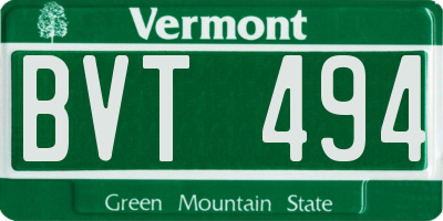 VT license plate BVT494