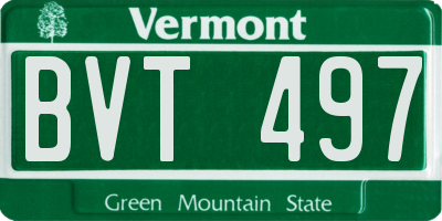 VT license plate BVT497