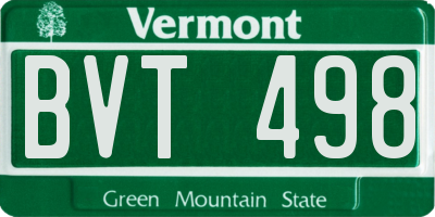 VT license plate BVT498
