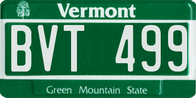 VT license plate BVT499