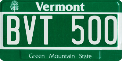 VT license plate BVT500