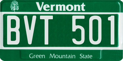 VT license plate BVT501