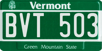 VT license plate BVT503