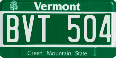 VT license plate BVT504