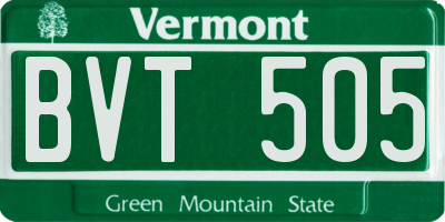 VT license plate BVT505