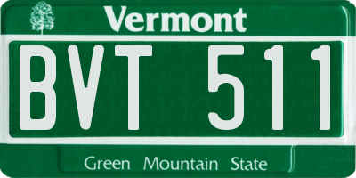 VT license plate BVT511
