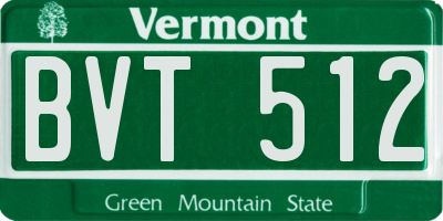 VT license plate BVT512